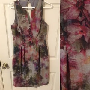 Kay Unger New York Career Dress Floral Watercolor